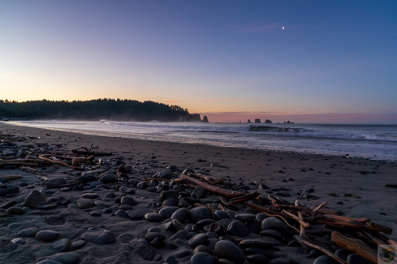 Moon Set on the Coast